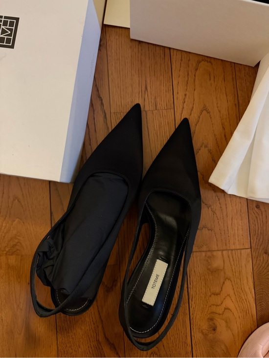 Toteme Shoes - Toteme Black Pointed Slingback Heels